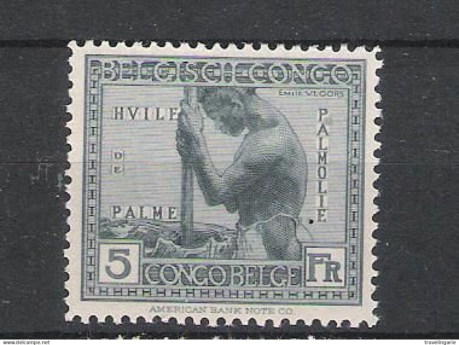 Belgian Congo 1923 Type Vloors 5 Francs Mint Hinged * - Nuovi