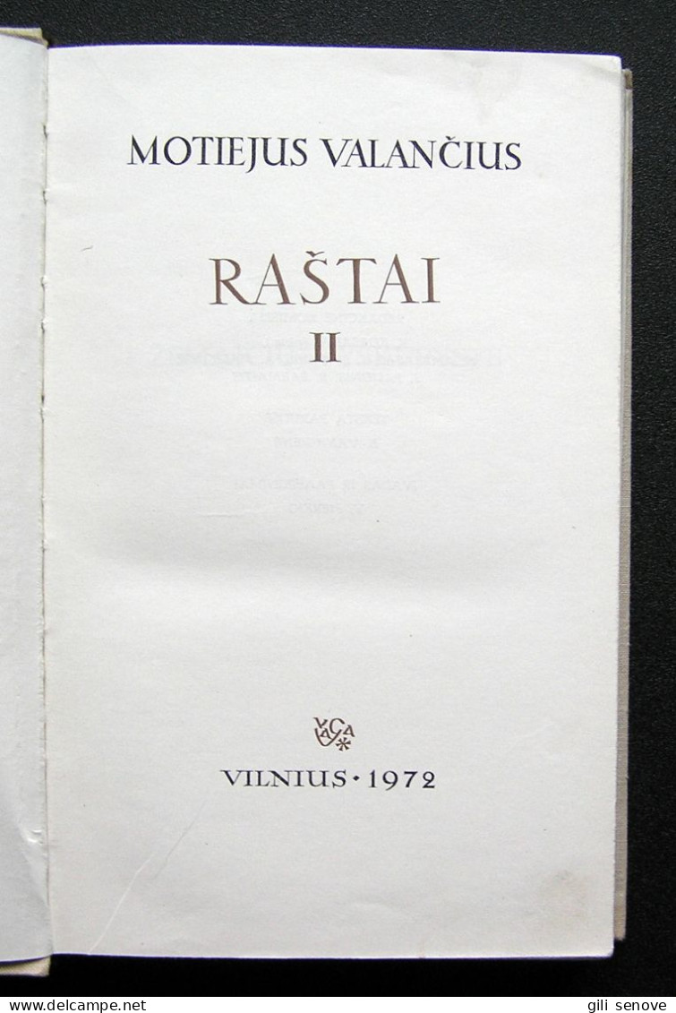 Lithuanian Book / Raštai (II Tomas) By Valančius 1972 - Cultural