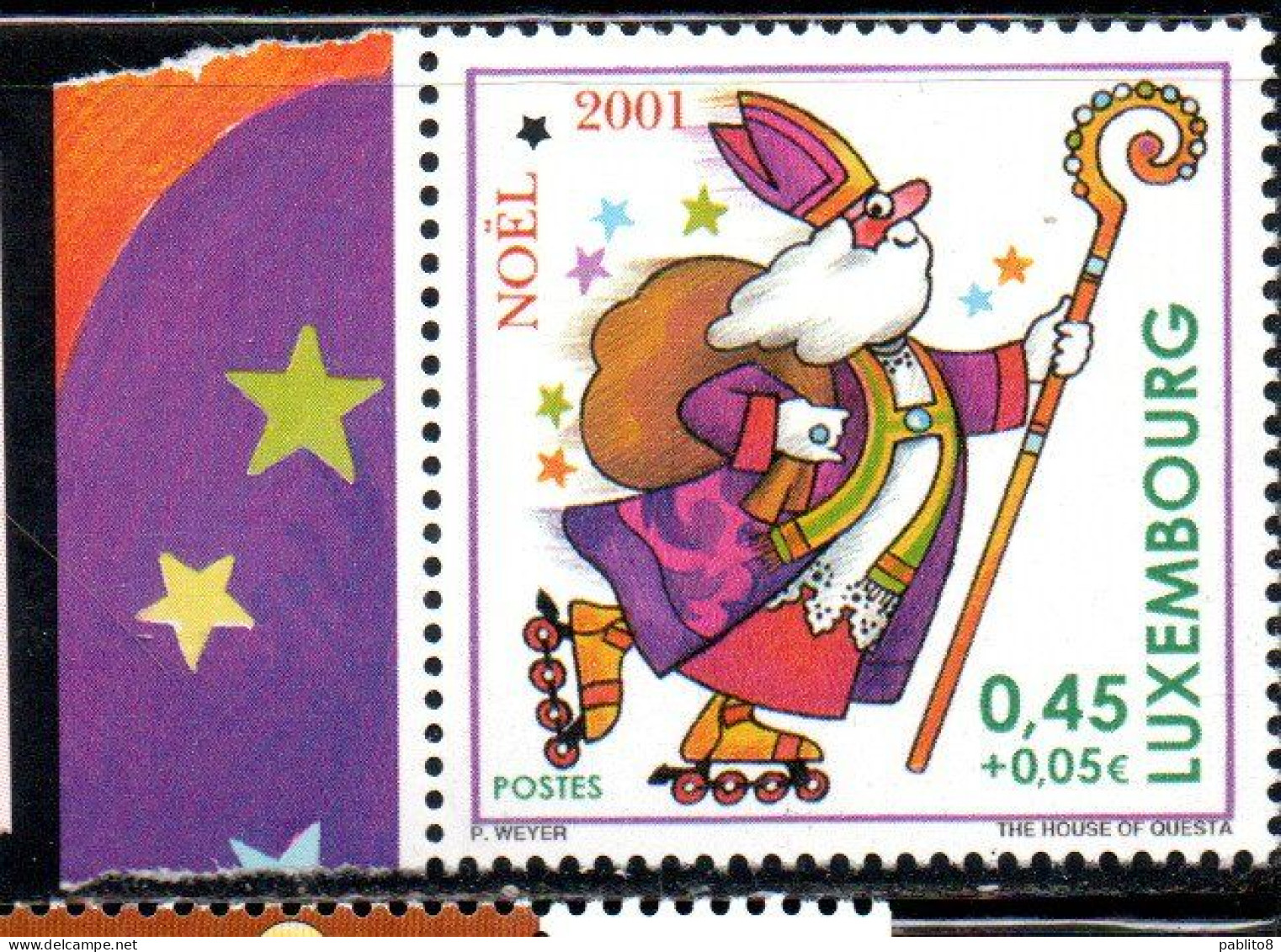 LUXEMBOURG LUSSEMBURGO 2001 CHRISTMAS NATALE NOEL WEIHNACHTEN NAVIDAD 0.45 + 0.05€ MNH - Unused Stamps