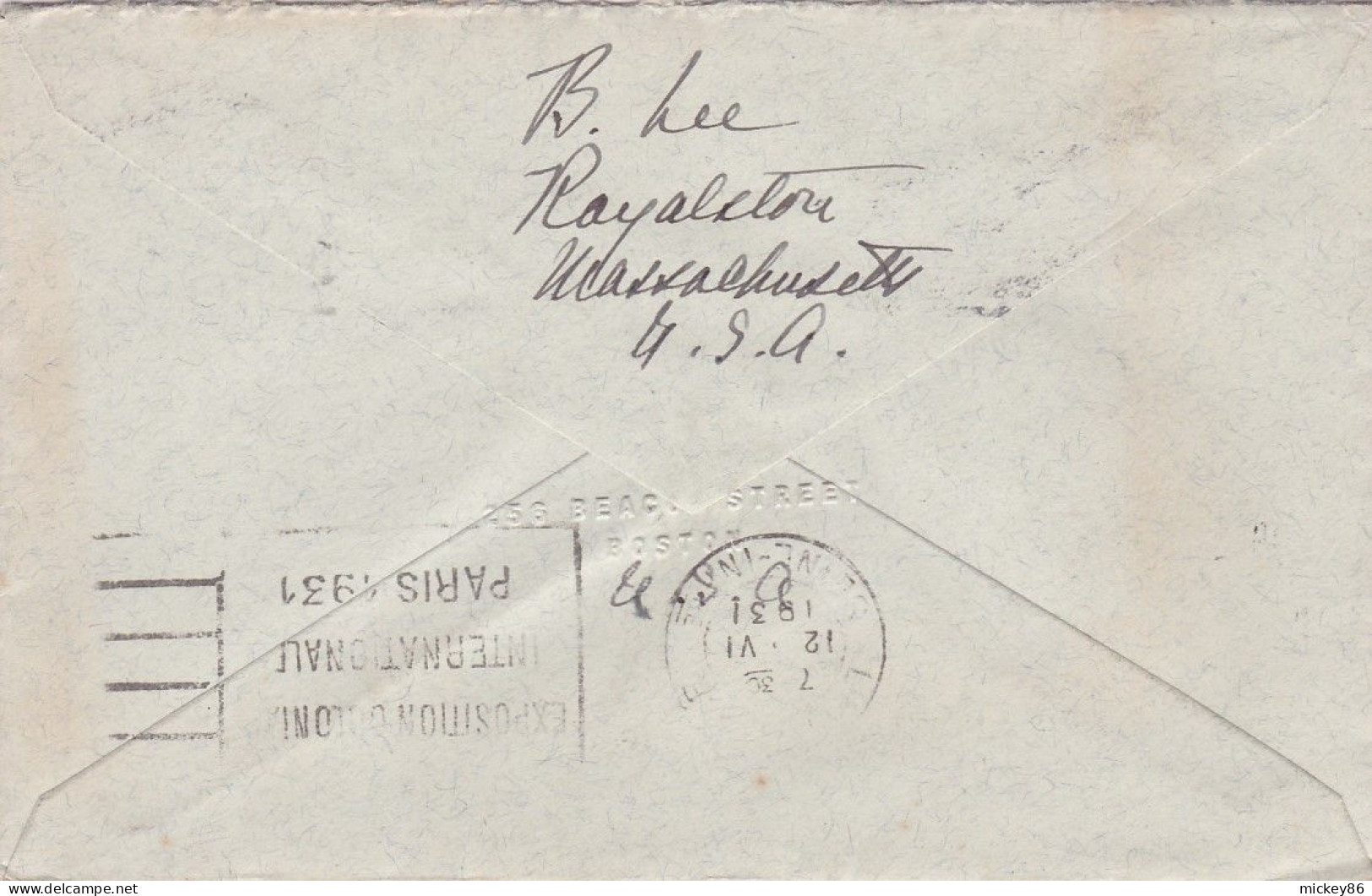 Etats-Unis --1931--lettre BOSTON  (Massa ) Pour LE HAVRE-76 (France)..timbre,cachet Mécanique ADDRESS-Street And Number - Covers & Documents