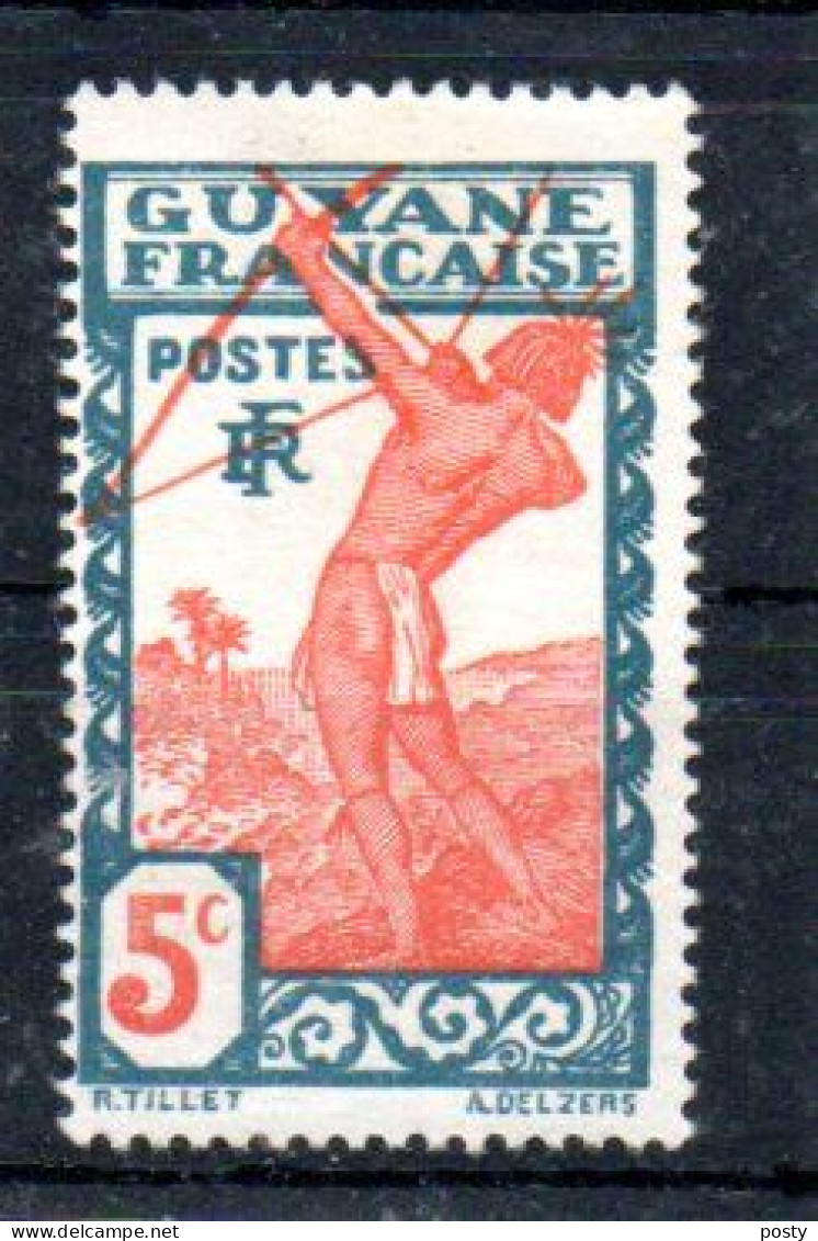 GUYANE FRANCAISE - FRENCH GUYANA - 1929 - INDIGENE TIRANT A L'ARC - LOCAL WARRIOR WITH BOW - 5ç - - Ungebraucht