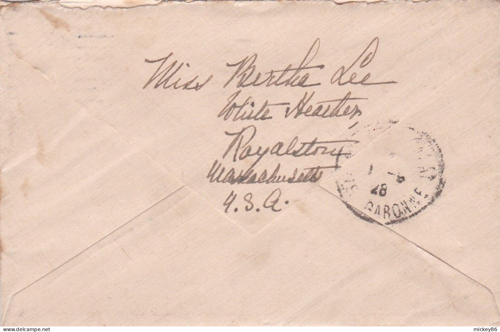 Etats-Unis --1928--lettre GLOUCESTER (Mass) Pour SALIES DU SALAT (France).timbre,cachet Mécanique Muet 18 OCT 1928 - Cartas & Documentos