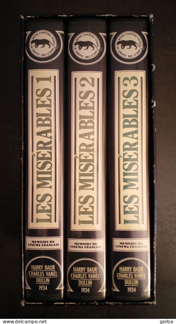 *Cofret De 3 Cassettes K7 VHS - LES MISERABLES De Harry Baur - Harry Baur, Charles Vanel, Charles Dullin - Clásicos