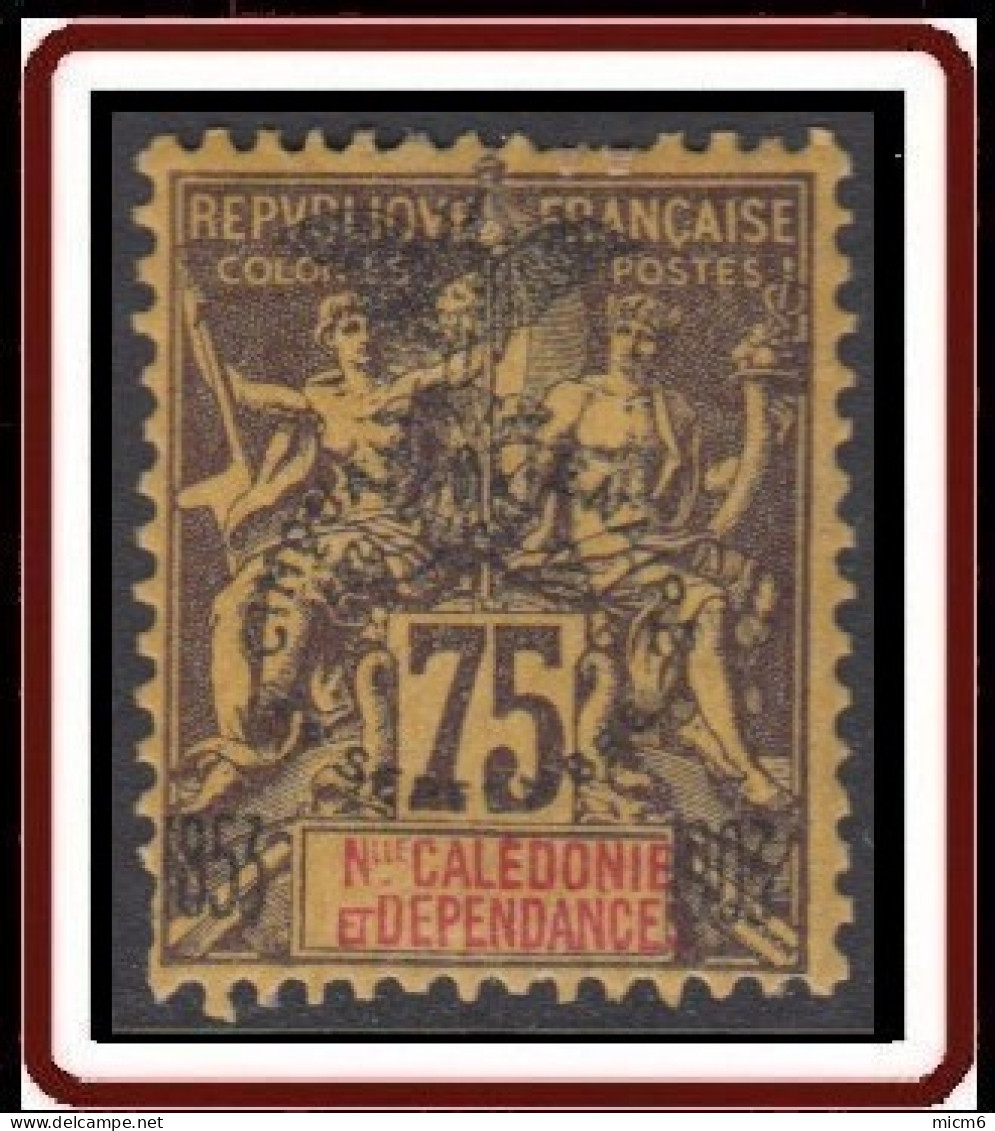 Nouvelle Calédonie 1903-1909 - N° 79 (YT) N° 72 (AM) Neuf *. Défectueux. - Unused Stamps