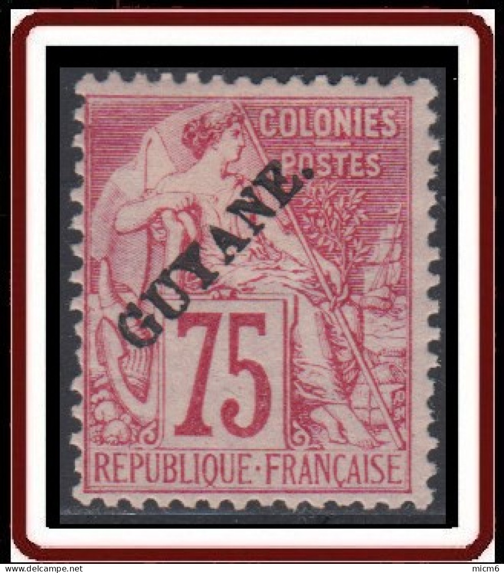 Guyane Française 1886-1915 - N° 27 (YT) N° 27 I (AM) Neuf *. Charnière épaisse. - Nuevos