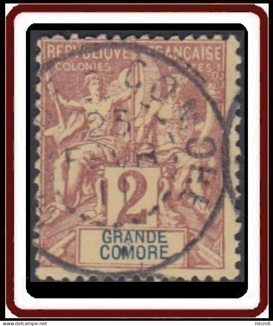 Grande Comore - N° 02 (YT) N° 2 (AM) Oblitéré De Grande Comore. - Used Stamps