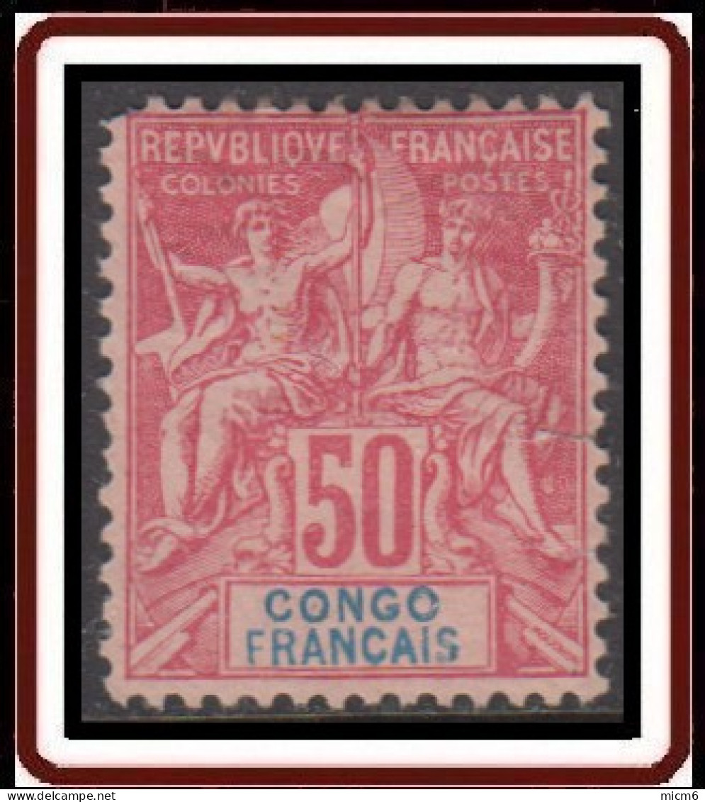 Congo Français 1892-1900 - N° 22 (YT) N° 22 (AM) Neuf *. Défectueux. - Nuevos