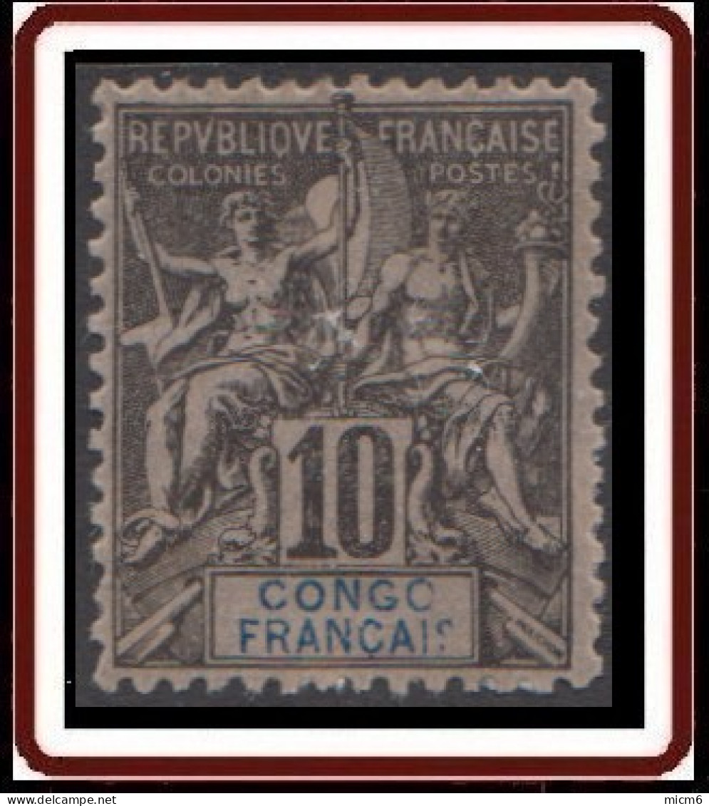 Congo Français 1892-1900 - N° 16 (YT) N° 16 (AM) Neuf *. Adhérence Papier. - Nuevos