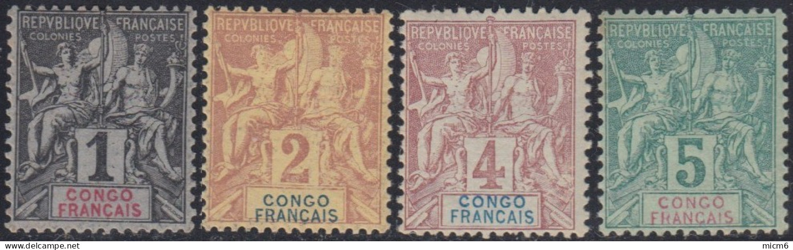 Congo Français 1892-1900 - N° 12 à 15 (YT) N° 12 à 15 (AM) Neufs **. - Nuevos