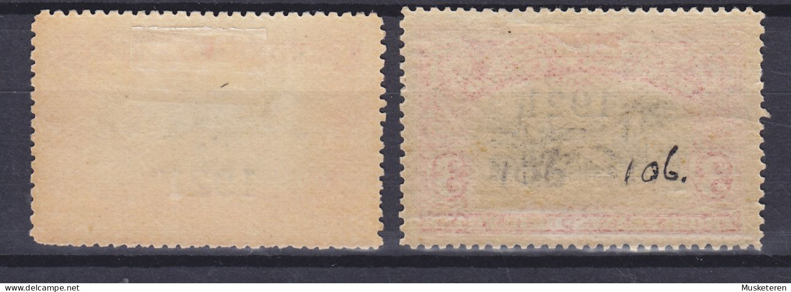 Belgian Congo 1921 Mi. 52-53, Elefantenjagd Elephant Hunt & Dorf Overprinted Surchargé '1921', MH* (2 Scans) - Nuovi