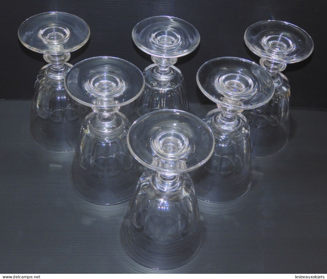 -6 VERRES A EAU CRISTAL LOUIS PHILIPPE XIXe CATON SAINT LOUIS déco TABLE     E