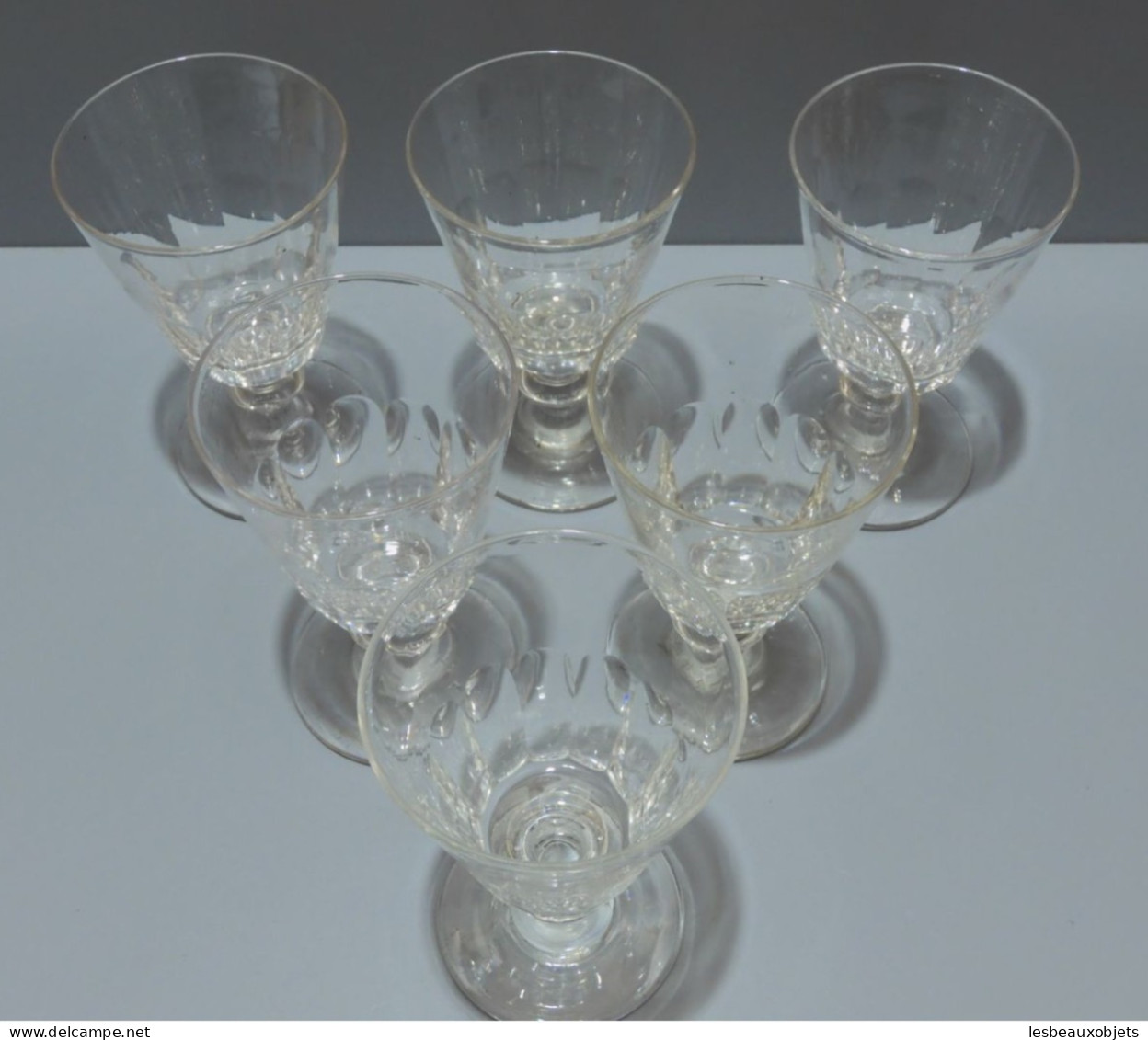 -6 VERRES A EAU CRISTAL LOUIS PHILIPPE XIXe CATON SAINT LOUIS déco TABLE     E