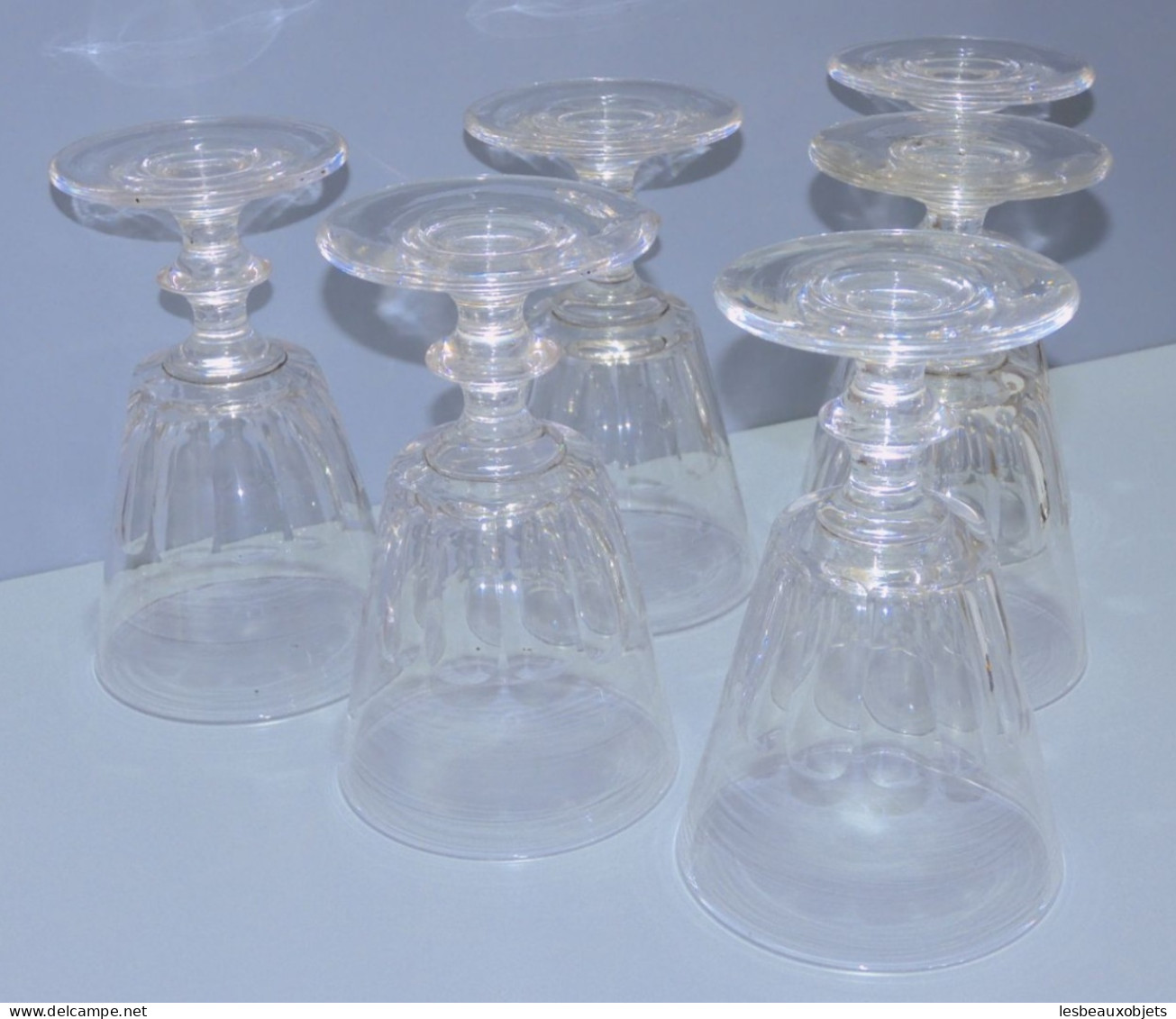 -6 VERRES A EAU CRISTAL LOUIS PHILIPPE XIXe CATON SAINT LOUIS déco TABLE     E