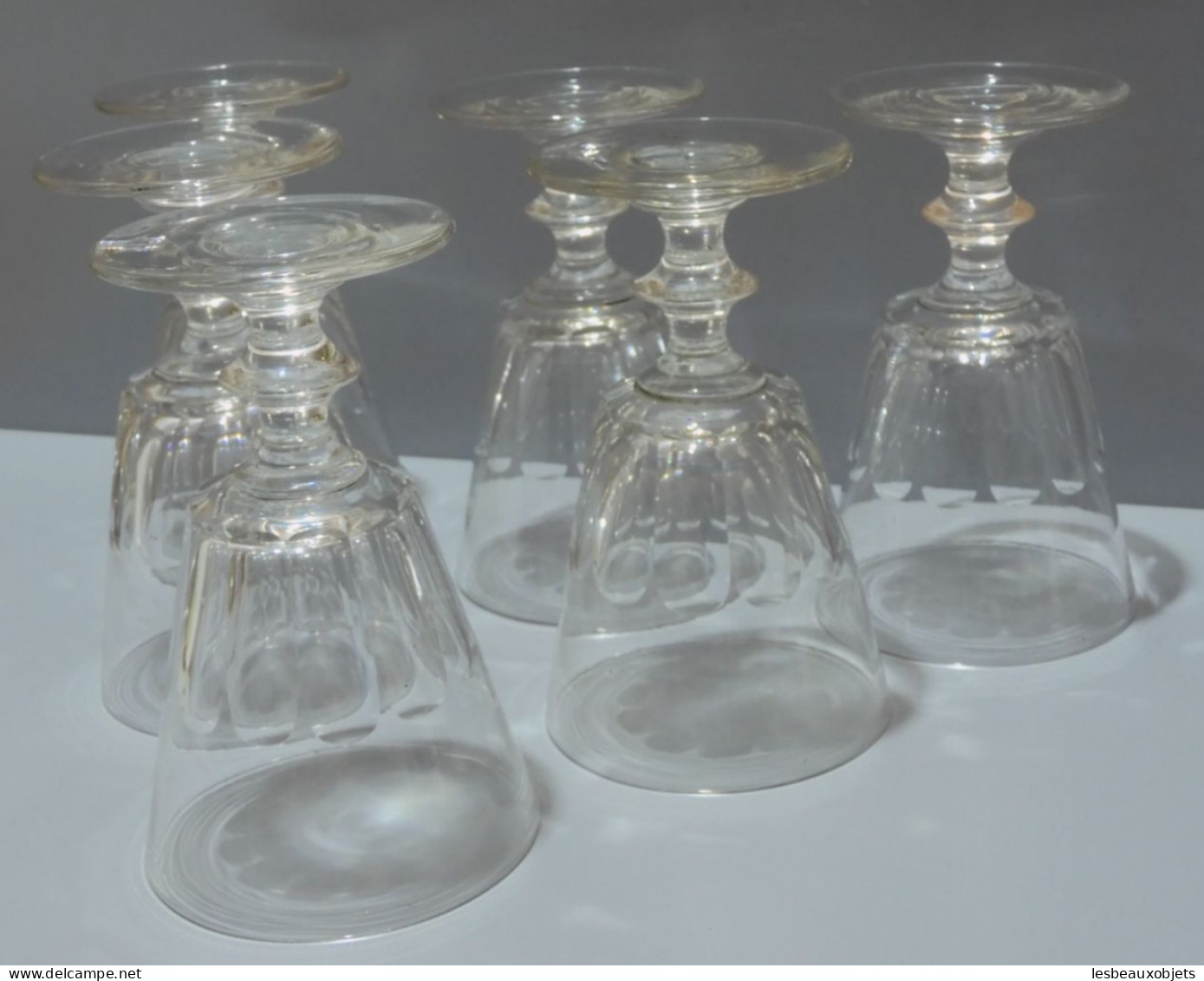 -6 VERRES A EAU CRISTAL LOUIS PHILIPPE XIXe CATON SAINT LOUIS déco TABLE     E