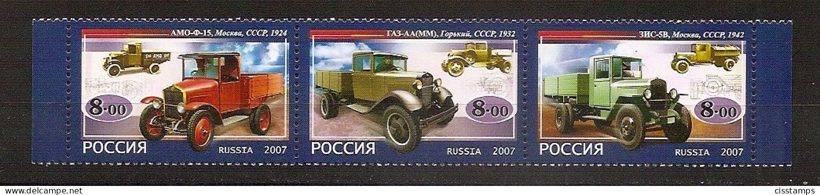 RUSSIA 2007●First Russian Lorries●Mi 1437-39 MNH - Vrachtwagens