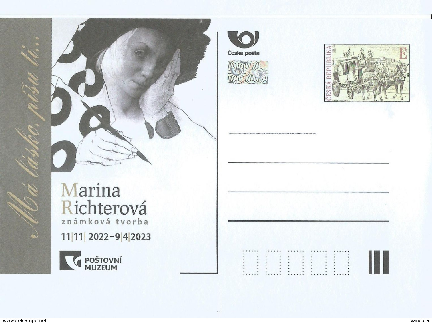 PM 131 Czech Republic Marina Richter Exhibition In The Post Museum 2022 - Postcards