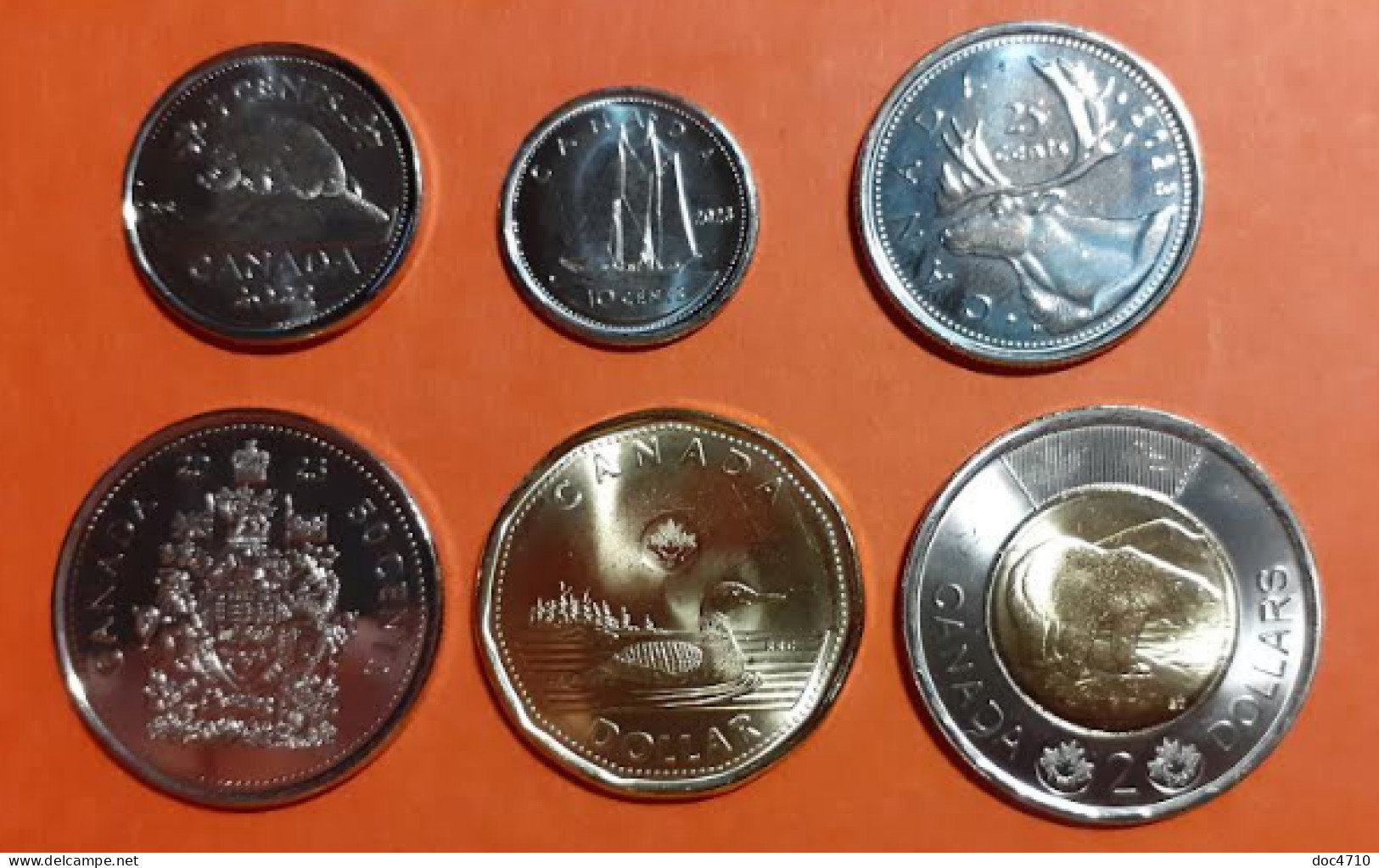 Canada 5,10,25,50 Cents; 1, 2 Dollars 2023 Charles III, Set6, KM#New, Unc 1 Bi-m - Canada