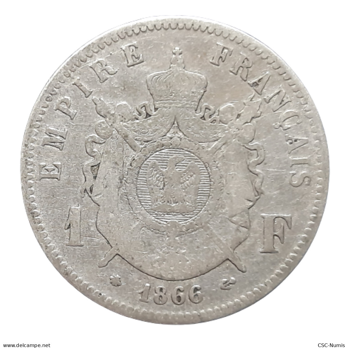(CG#037) - Napoléon III - 1 Franc 1866 A, Paris - 1 Franc