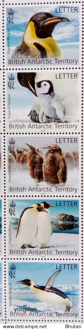 British Antarctic Territories 2023, Emperor Penguin, MNH Stamps Strip - Ungebraucht