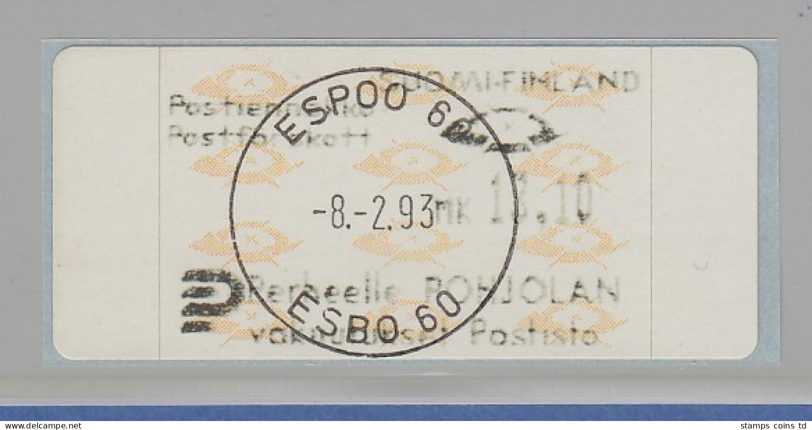Finnland 1993 Dassault-ATM Mi.-Nr. 12.3 Z5 Gestempelt ESPOO 8.2.93. - Vignette [ATM]