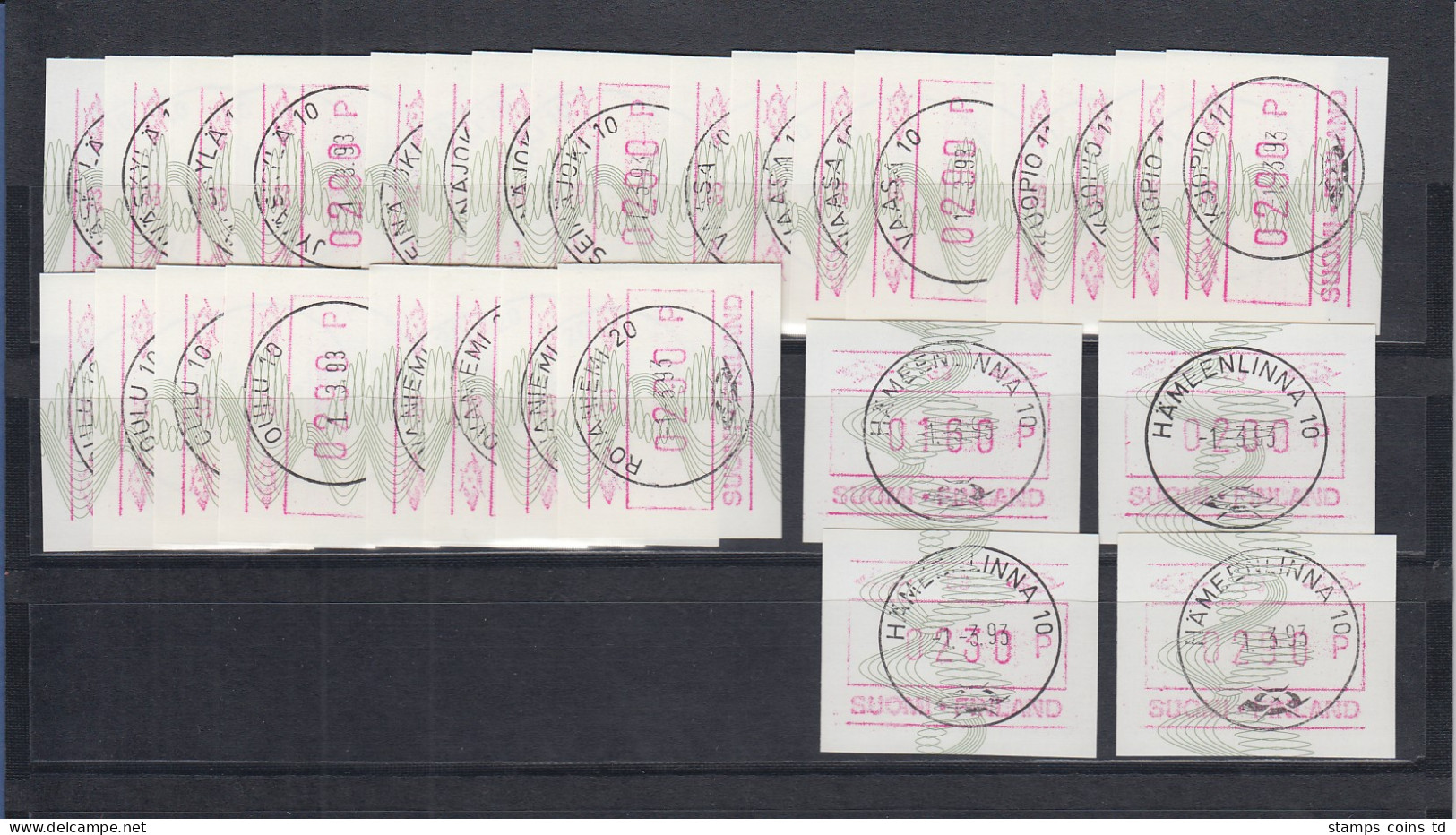 Finnland 1993 ATM Mi.-Nr.14.2 Aut-Nr. 01-39 Jew. Satz 160-200-230-290 Mit ET-O ! - Automaatzegels [ATM]