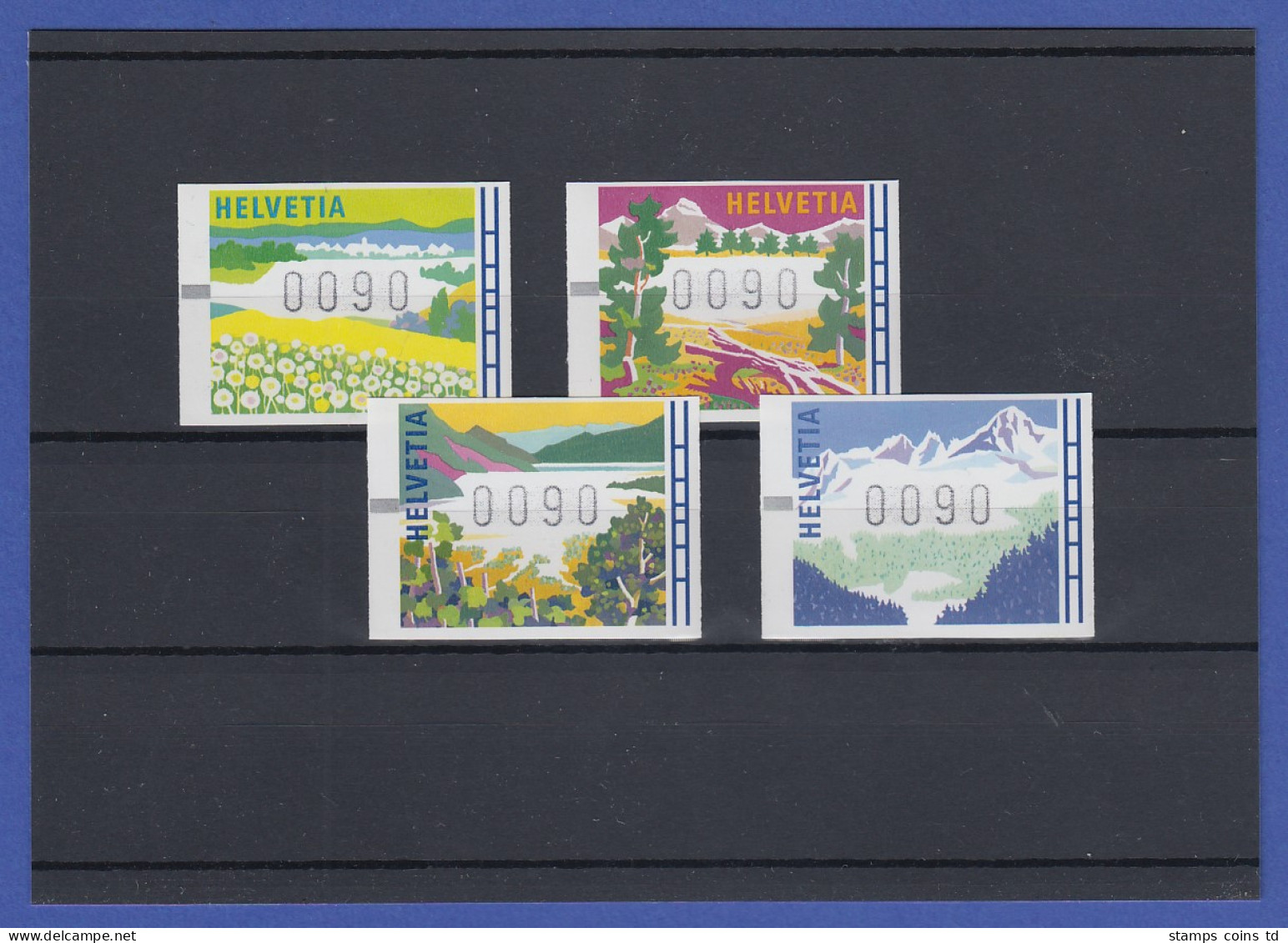 Schweiz 1996, FRAMA-ATM Jahreszeiten Mi-Nr. 7-10 Je Wert 0090 ** - Sellos De Distribuidores