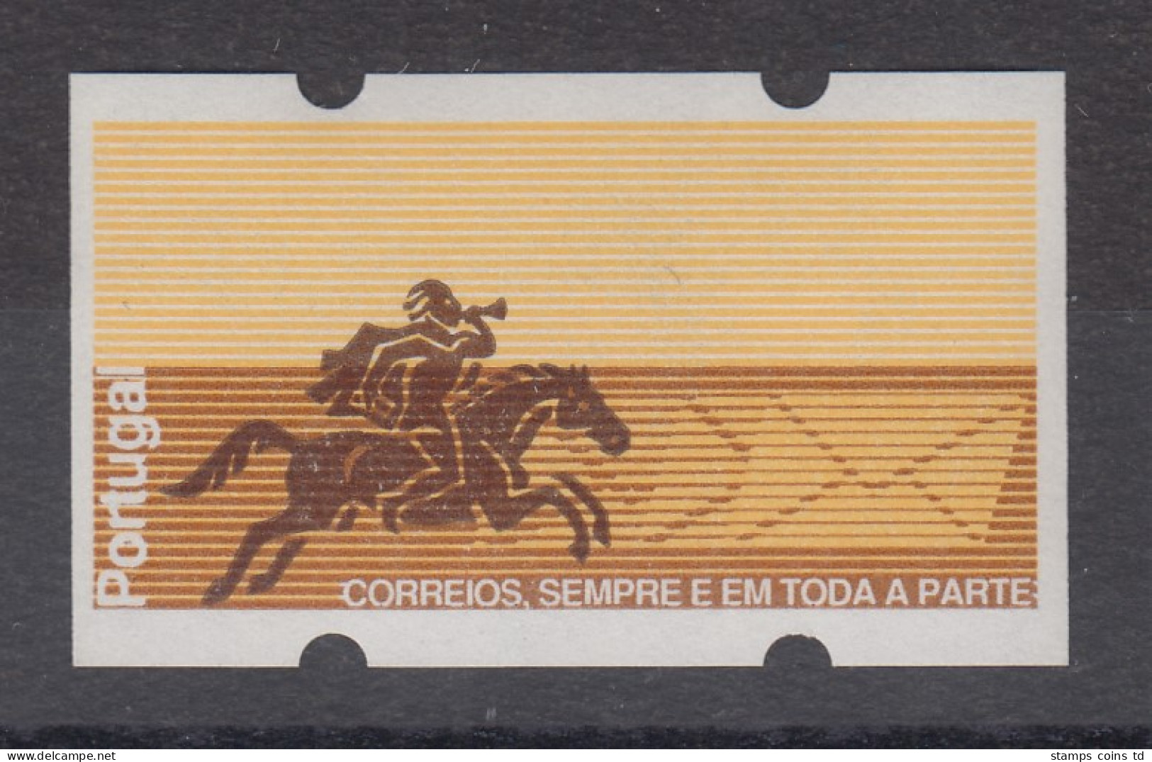 Portugal 1990 ATM Postreiter Mi-Nr. 2 Gummidruck Wert ***1 Postfrisch ** Mit Nr. - Machine Labels [ATM]