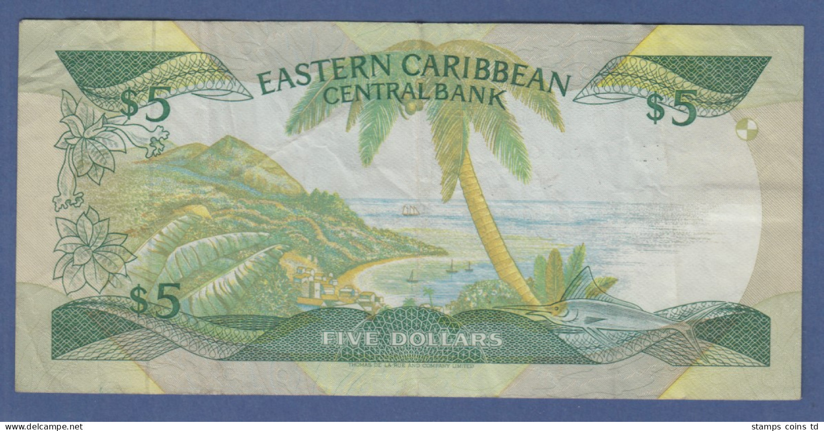 Banknote East Carribean Central Bank 5 Dollar # C137738G Gebr. - Autres - Amérique