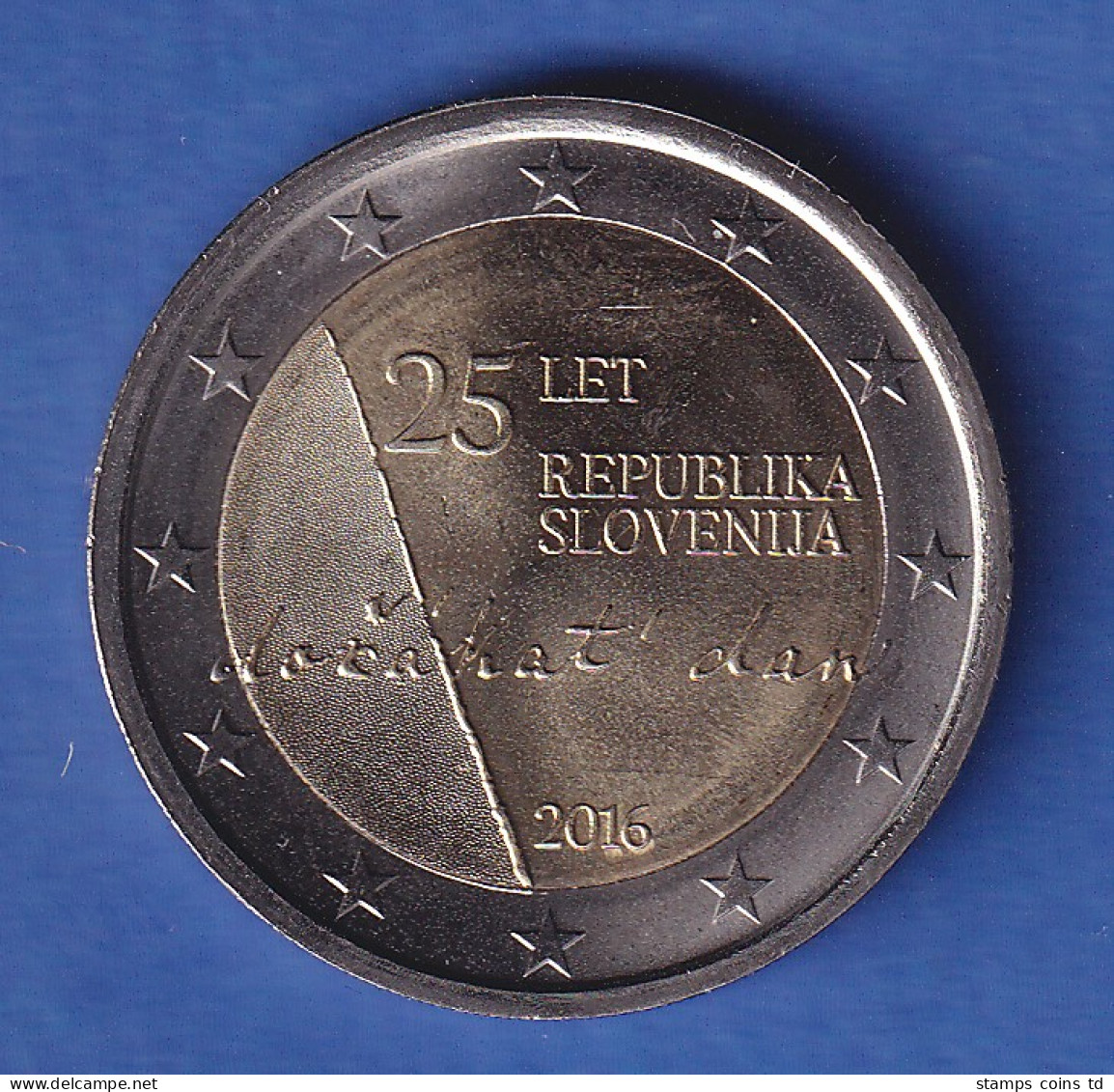 Slowenien 2016 2-Euro-Sondermünze 25 Jahre Unabhängigkeit Bankfr. Unzirk.  - Slovénie