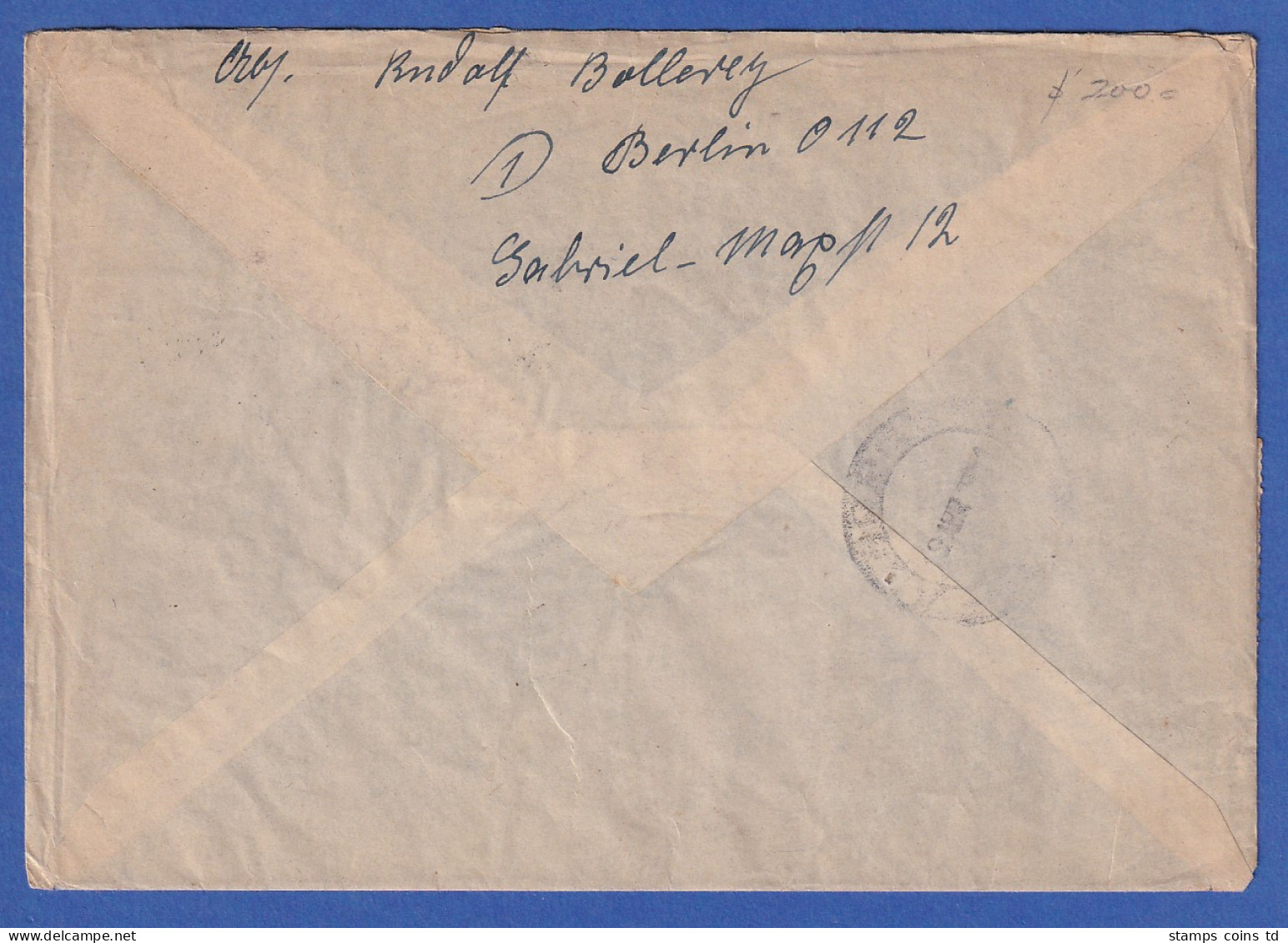 DDR 1951 Lp-Brief Nach Paraguay Mit U.a 2x Mi.-Nr. 270, O BERLIN O 11.4.51 - Otros & Sin Clasificación