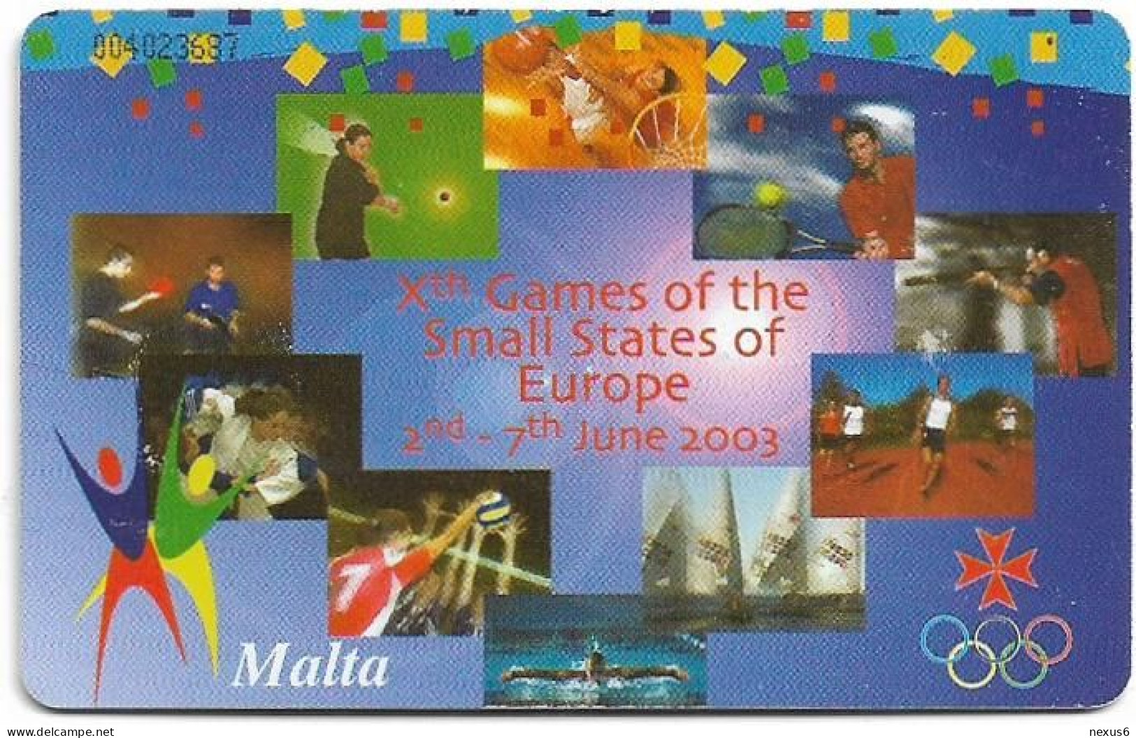 Malta - Maltacom - Xth Games Of The Small States Of Europe, 06.2003, 57U, 25.000ex, Used - Malta