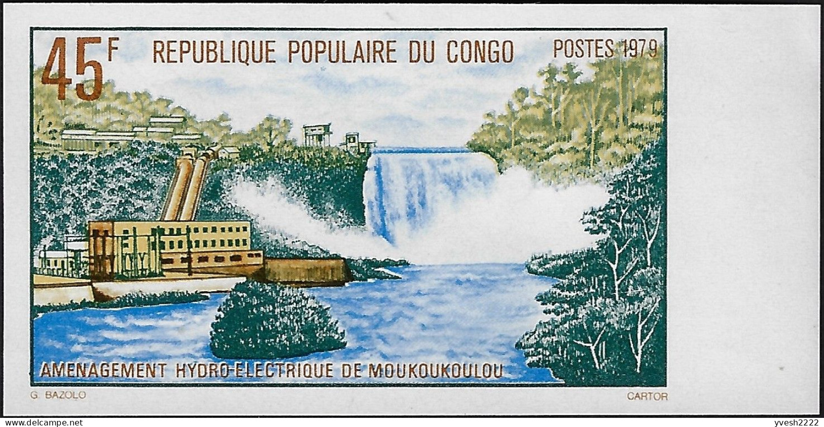 Congo Brazza 1979 Y&T558 Et 559, Non Dentelés. Aménagement Hydroélectrique Du Barrage De Moukoukoulou - Eau