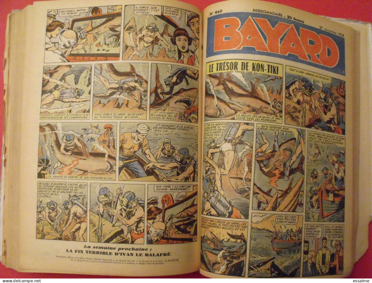 recueil reliure semestriel n° 18 de 1955 II. 26 numéros de Bayard. gervy, thierry de royaumont  la couronne d'épines