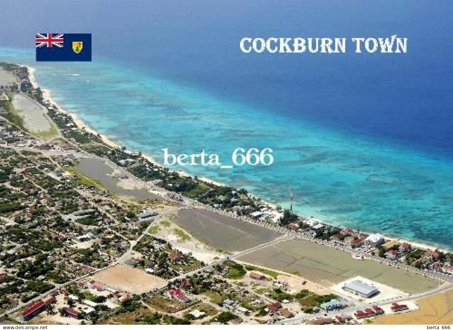 Turks And Caicos Grand Turk Cockburn Town Aerial View New Postcard - Turk & Caicos Islands