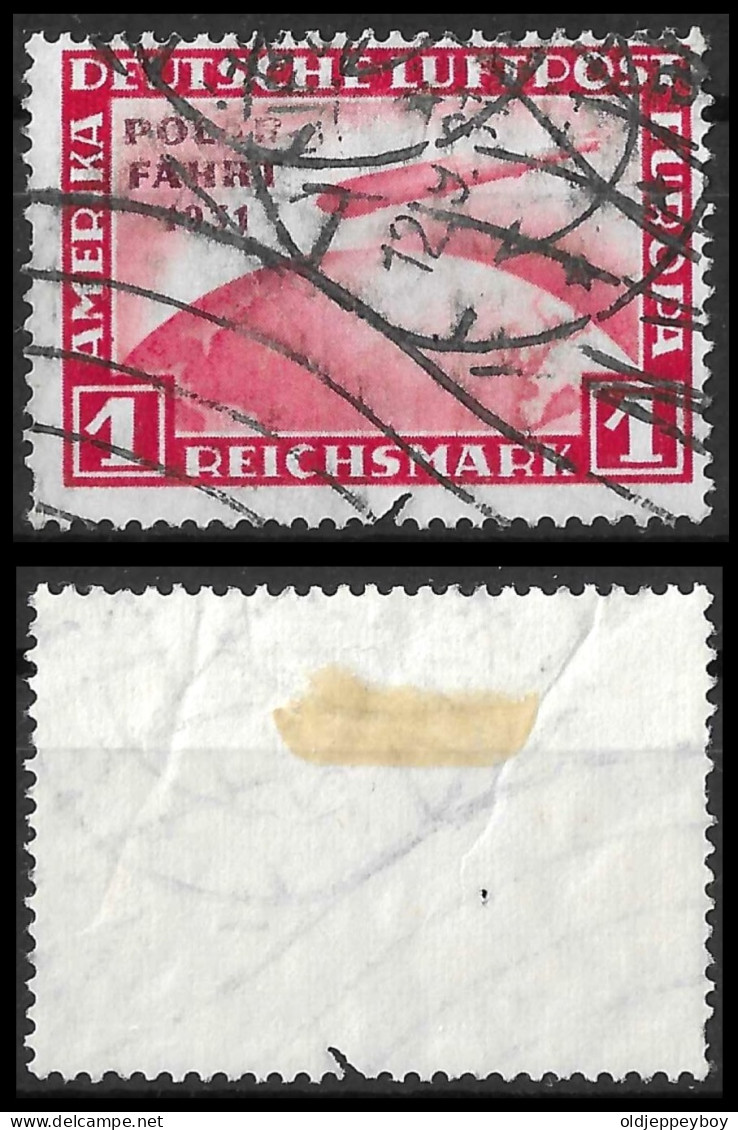 GERMANY Stamp GERMANY ZEPPELIN 1931 POLAR-FAHRT 1RM Sc#C40 ,Mi.456 USED - Poste Aérienne & Zeppelin