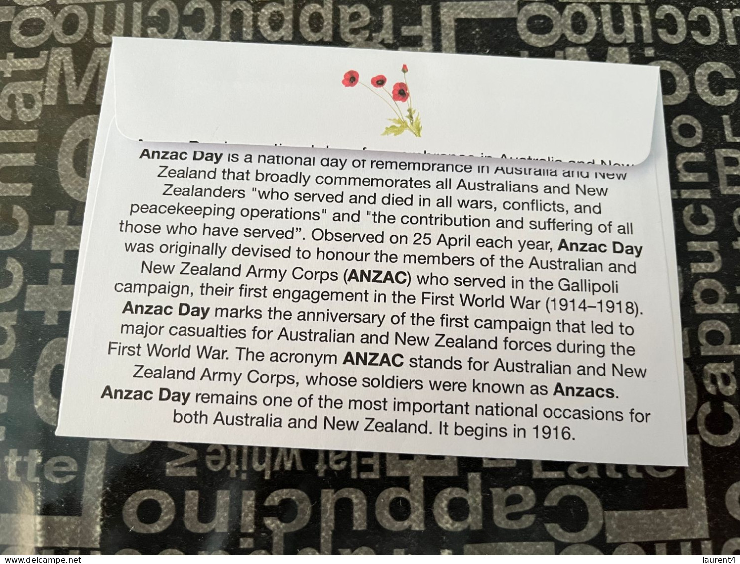 16-4-2024 (4 X 22) Australia ANZAC 2024 - New Stamp Issued 16-4-2024 (on Cover With Gutter) - Lettres & Documents