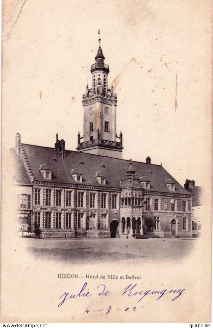 62 - Pas De Calais - HESDIN - L Hotel De Ville Et Le Beffroi - Hesdin