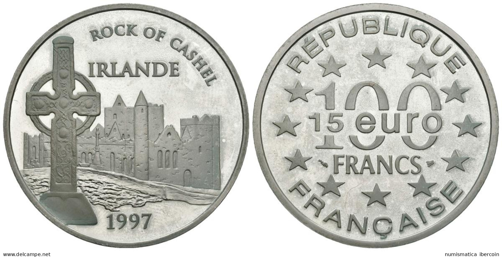 FRANCIA. 100 Francs. 15 Euro. Rock Of Cashel. Irlanda. 1997. (Ar. 22,25g/37,00m - Sonstige & Ohne Zuordnung