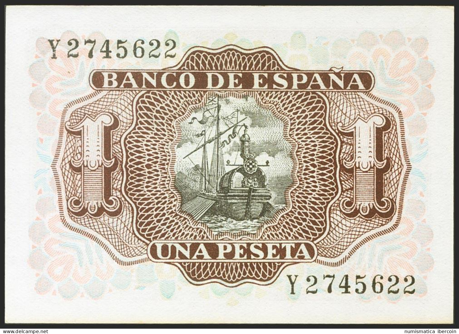 1 Peseta. 22 De Julio De 1953. Serie Y. (Edifil 2021: 465a). Apresto Original.  - Autres & Non Classés