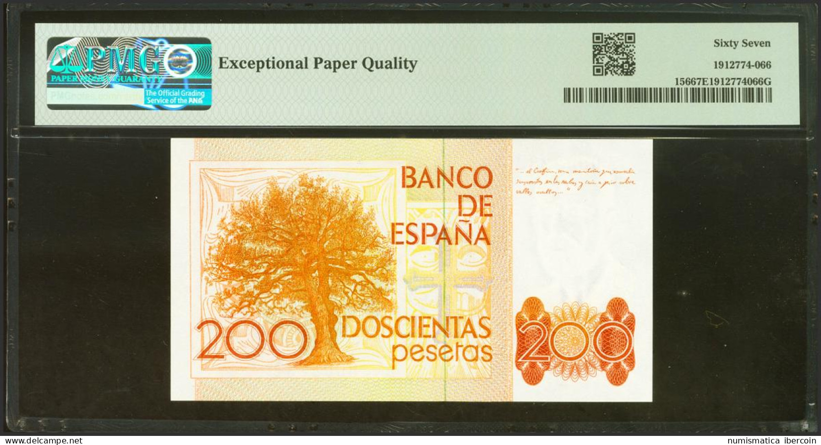 200 Pesetas. 16 De Septiembre De 1980. Sin Serie Y Bajísima Numeración. (Edifil - Andere & Zonder Classificatie