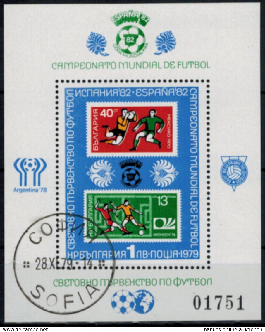 Bulgarien Block 97 Fußball Weltmeisterschaft 1982 Spanien Gestempelt Kat 50,00 - Covers & Documents