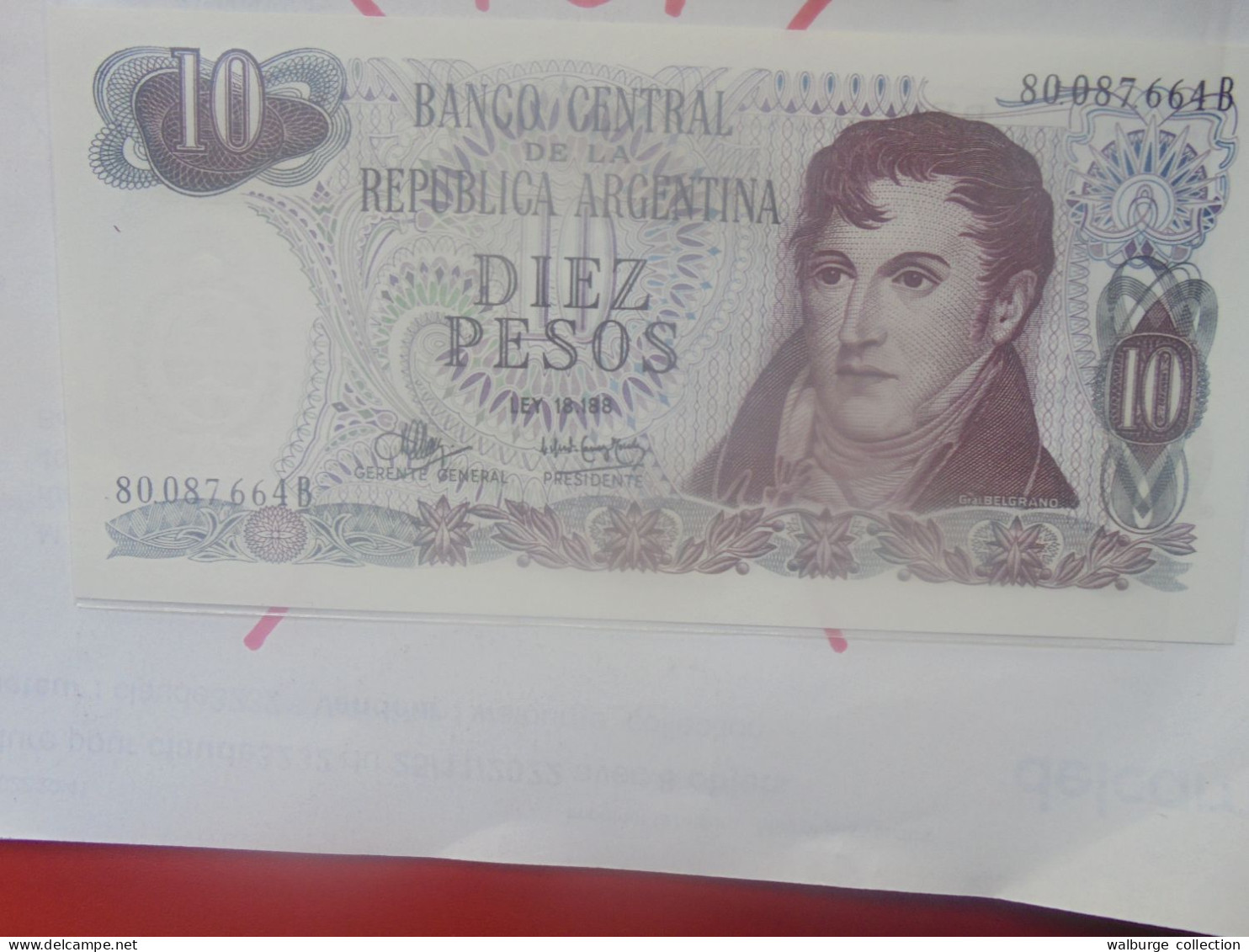 ARGENTINE 10 PESOS 1970-73 Neuf (B.33) - Argentine