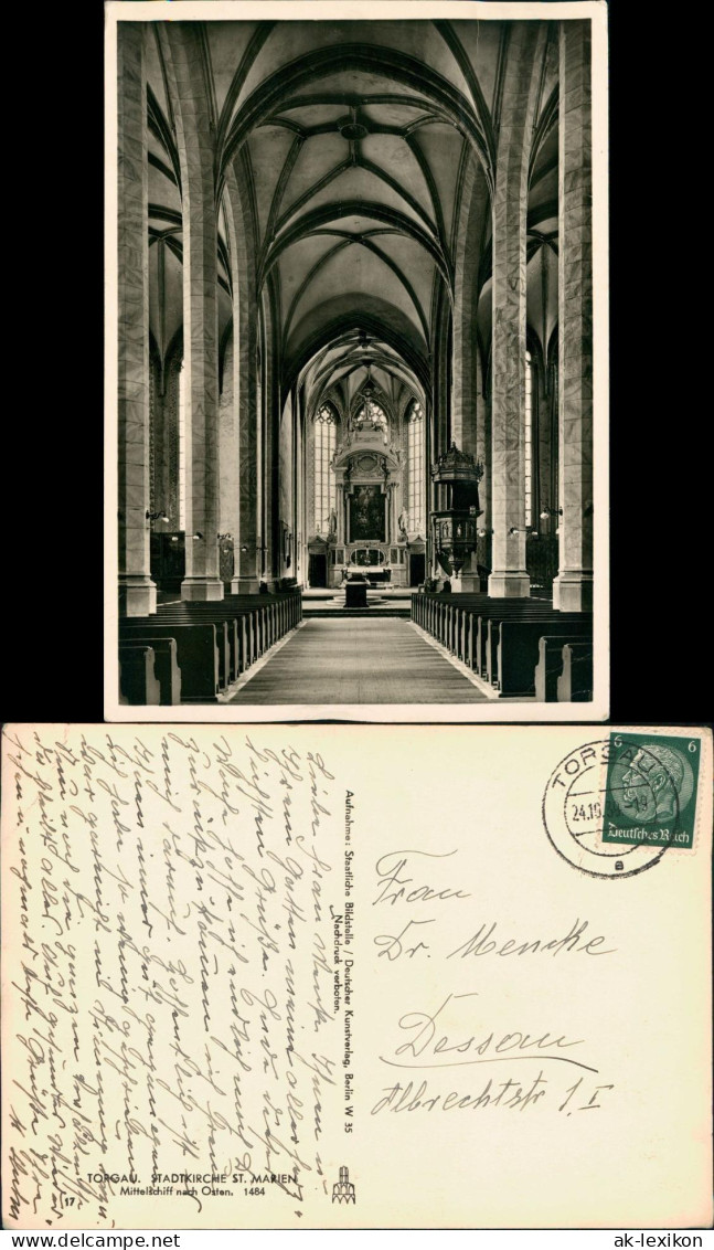 Ansichtskarte Torgau Stadtkirche St.-Marien-Kirche - Innen 1939 - Torgau