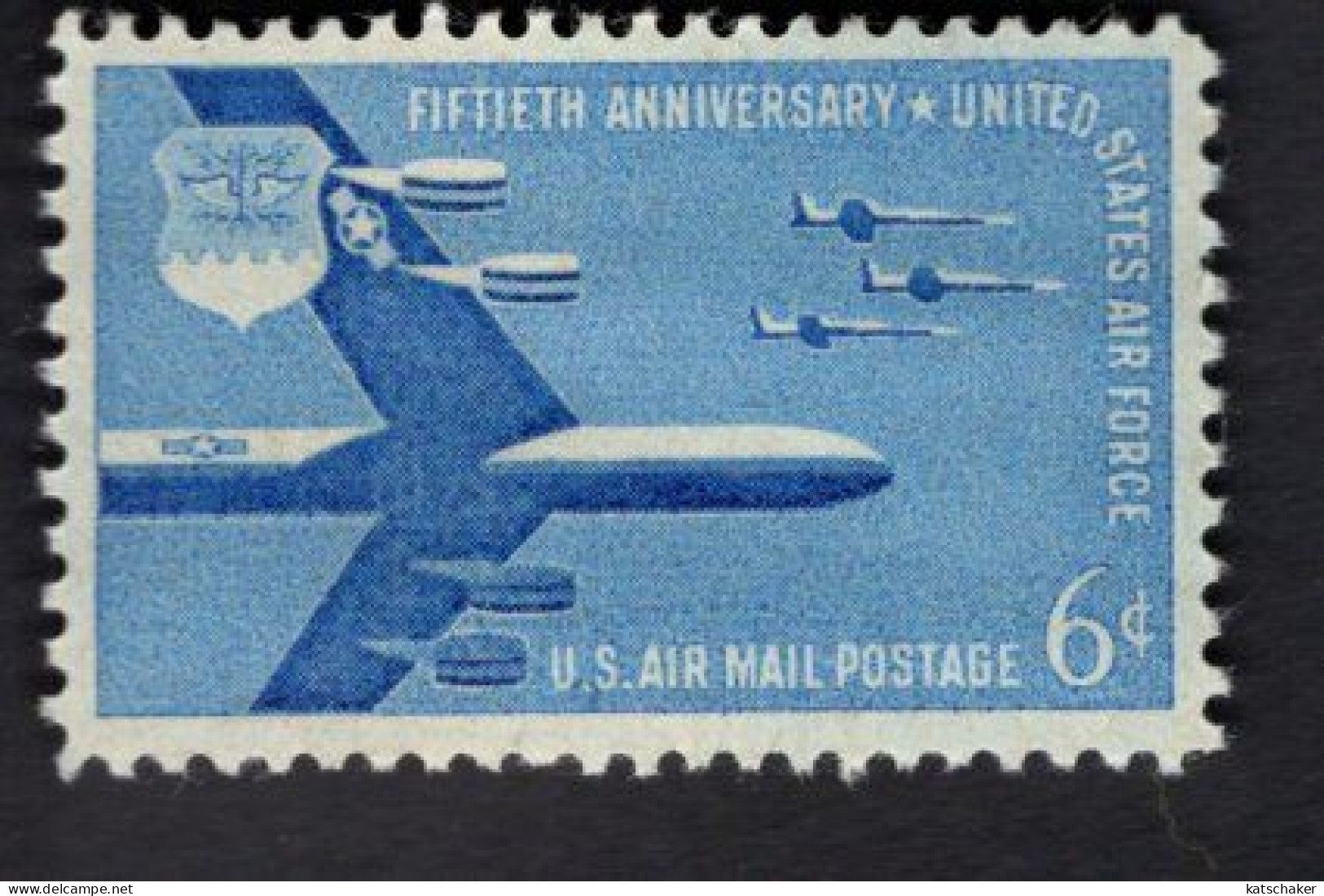 200221156 1957 SCOTT C49 POSTFRIS MINT NEVER HINGED   -   AIR FORCE 50TH ANNIV - B-52 AND F-104 - 2b. 1941-1960 Ungebraucht