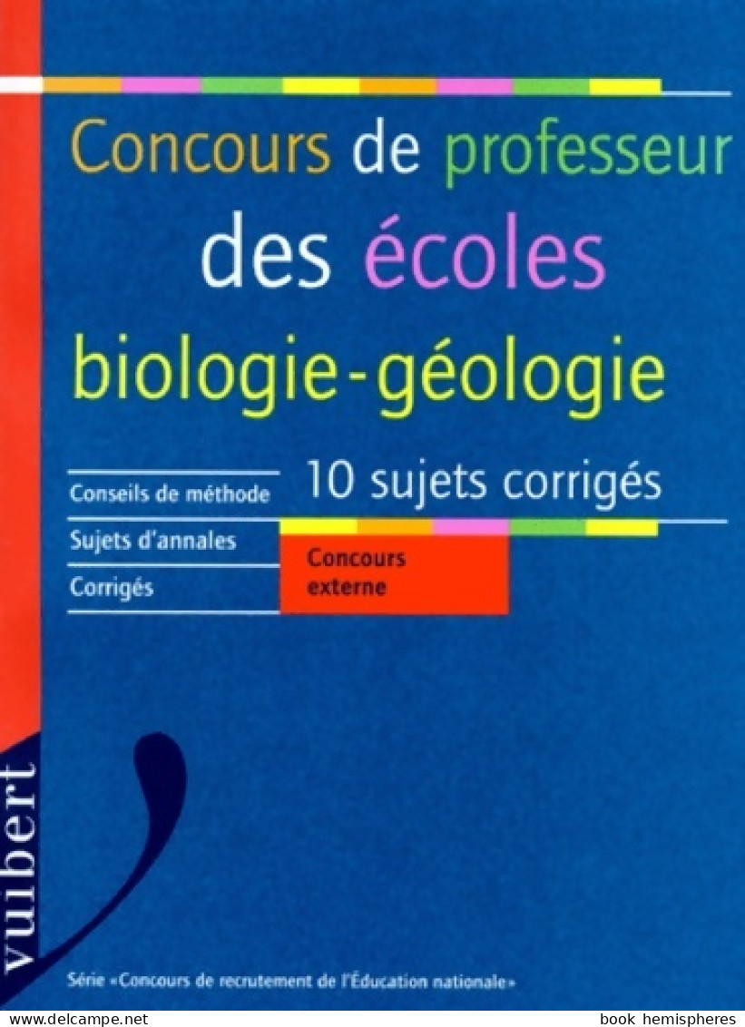 Biologie-géologie Concours De Professeur Des écoles Voir 2711783731 (1998) De Marchand - Über 18