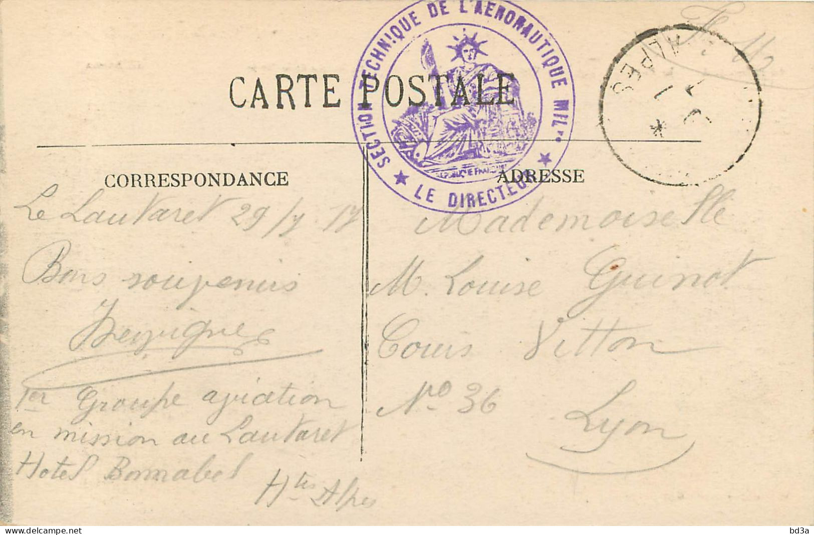 CACHET MILITAIRE SECTION TECHNIQUE DE L'AERONAUTIQUE - LE DIRECTEUR  - Militärstempel Ab 1900 (ausser Kriegszeiten)