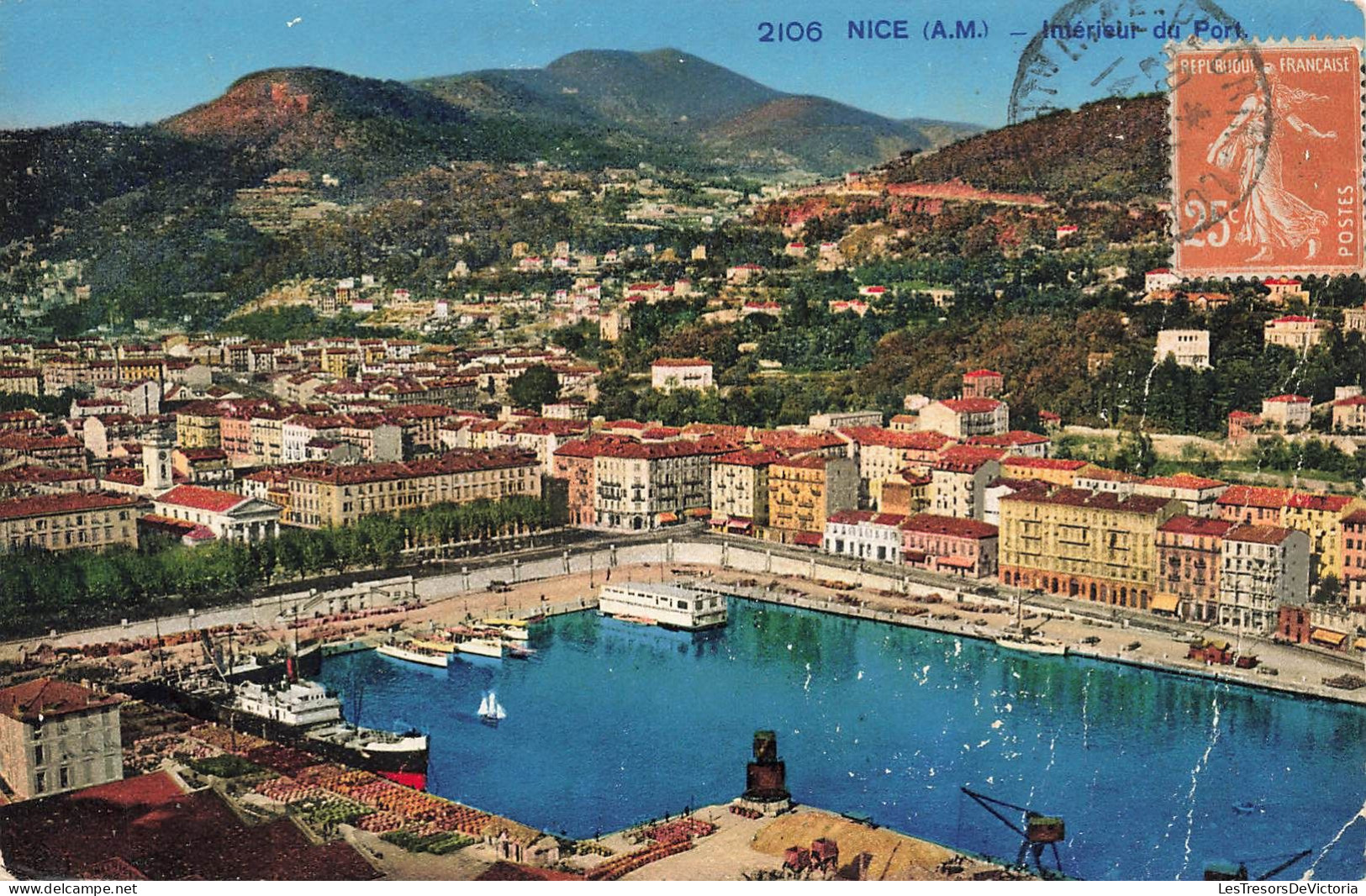 FRANCE - Nice (A M) - Vue De L'intérieure Du Port - Bateaux - Le Port - Vue Sur La Ville - Carte Postale Ancienne - Transport Maritime - Port