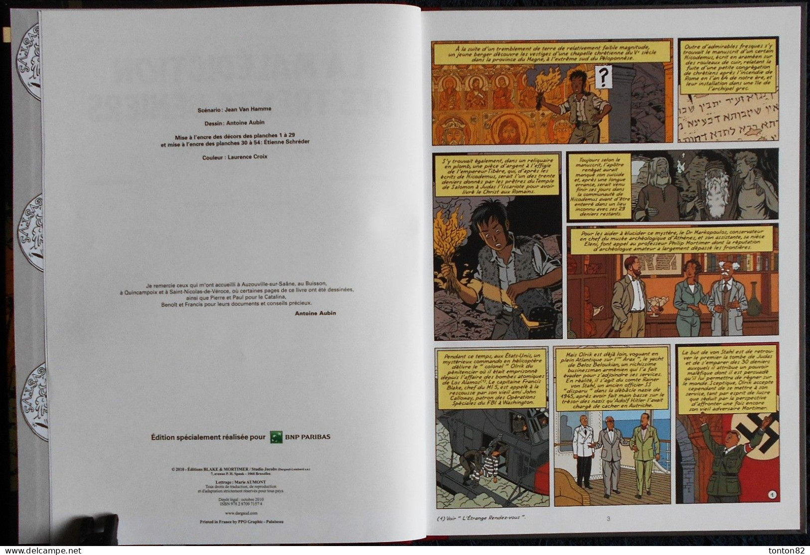 Jean Van Hamme - La Malédiction Des Trente Deniers -  Éditions Blake Et Mortimer - ( 2010 ) . - Blake Et Mortimer