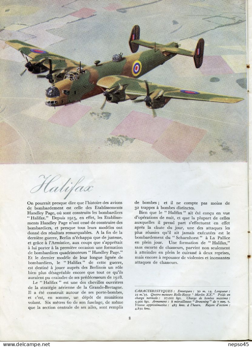 Aviation Britannique.Avion.liste des avions de la Royal Air Force.Guerre 1939-45.Publication Bureau Information Alliés.