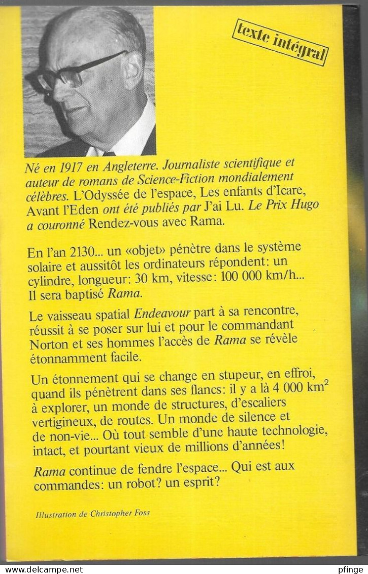 Rendez-vous Avec Rama Par Arthur C. Clarke -	J'ai Lu N°1047 - J'ai Lu